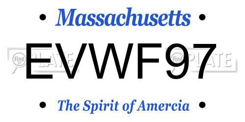 EVWF97 Massachusetts License Plate