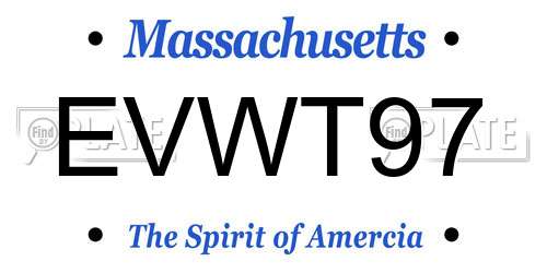 EVWT97 Massachusetts License Plate