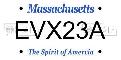 EVX23A Massachusetts License Plate