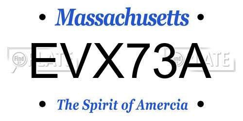 EVX73A Massachusetts License Plate