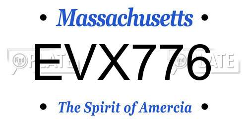 EVX776 Massachusetts License Plate