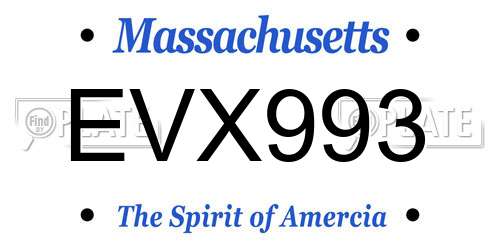 EVX993 Massachusetts License Plate