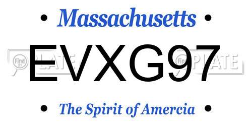 EVXG97 Massachusetts License Plate