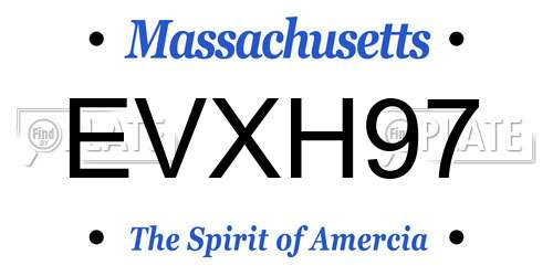EVXH97 Massachusetts License Plate