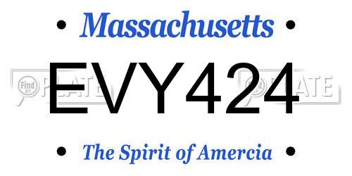 EVY424 Massachusetts License Plate