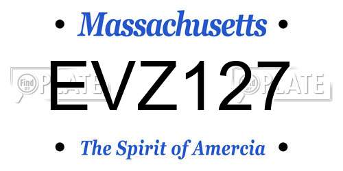 EVZ127 Massachusetts License Plate
