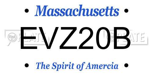 EVZ20B Massachusetts License Plate