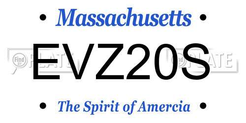 EVZ20S Massachusetts License Plate