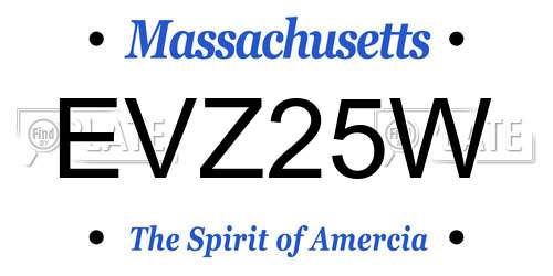 EVZ25W Massachusetts License Plate