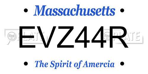 EVZ44R Massachusetts License Plate
