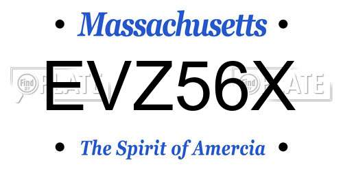 EVZ56X Massachusetts License Plate