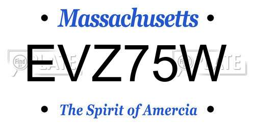 EVZ75W Massachusetts License Plate