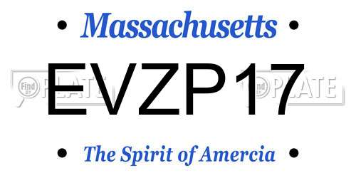 EVZP17 Massachusetts License Plate