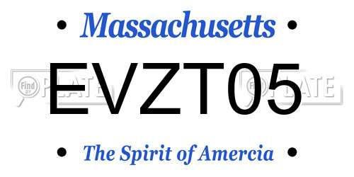EVZT05 Massachusetts License Plate