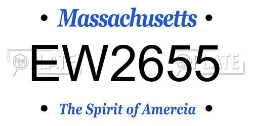 EW2655 Massachusetts License Plate