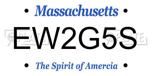 EW2G5S Massachusetts License Plate