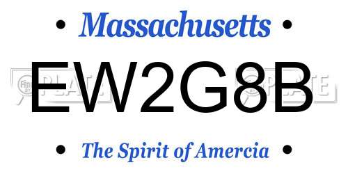 EW2G8B Massachusetts License Plate