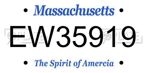 EW35919 Massachusetts License Plate