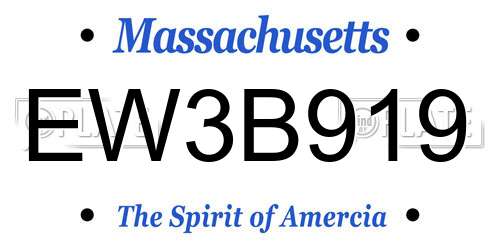 EW3B919 Massachusetts License Plate