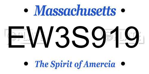 EW3S919 Massachusetts License Plate