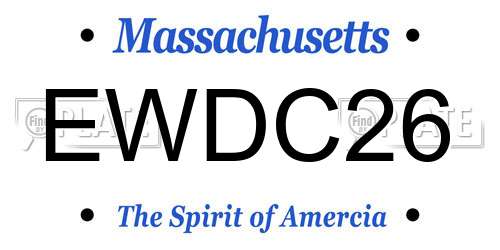 EWDC26 Massachusetts License Plate