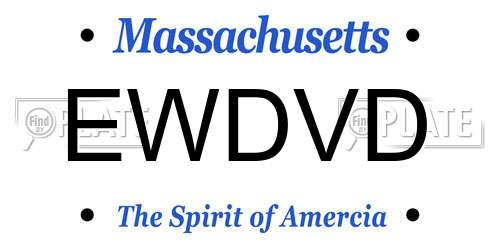 EWDVD Massachusetts License Plate