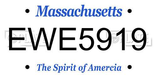 EWE5919 Massachusetts License Plate