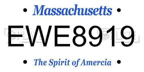 EWE8919 Massachusetts License Plate
