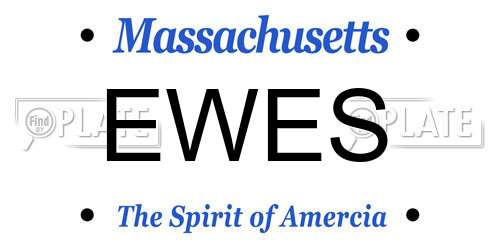 EWES Massachusetts License Plate