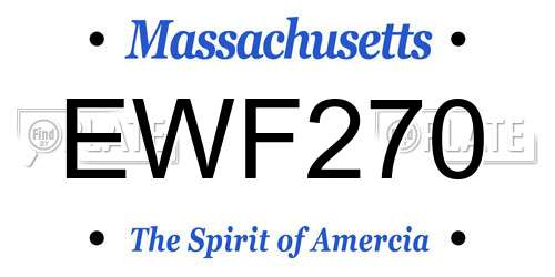 EWF270 Massachusetts License Plate
