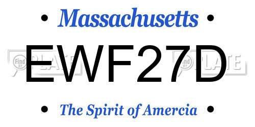EWF27D Massachusetts License Plate