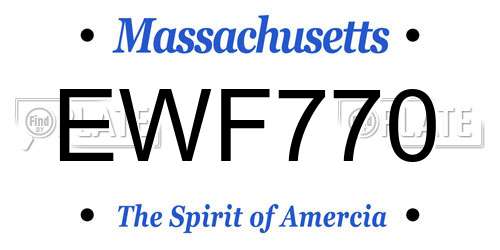 EWF770 Massachusetts License Plate