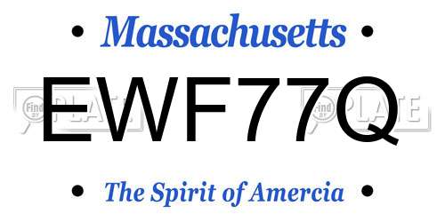 EWF77Q Massachusetts License Plate