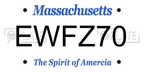 EWFZ70 Massachusetts License Plate