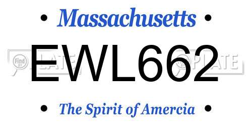 EWL662 Massachusetts License Plate