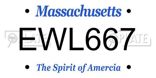 EWL667 Massachusetts License Plate