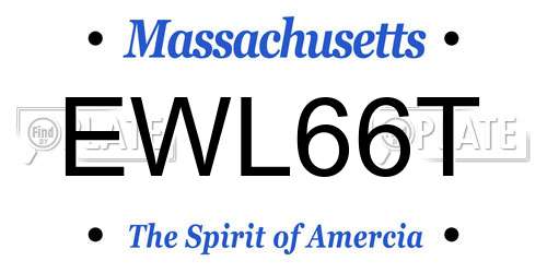 EWL66T Massachusetts License Plate