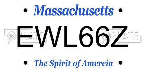 EWL66Z Massachusetts License Plate