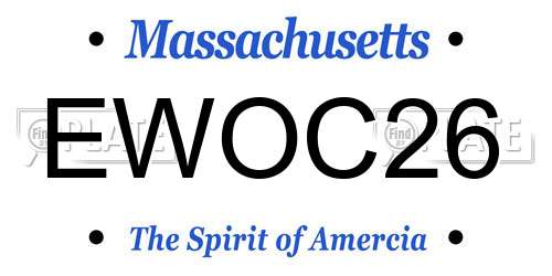 EWOC26 Massachusetts License Plate