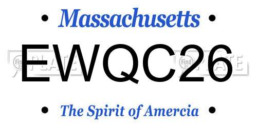 EWQC26 Massachusetts License Plate