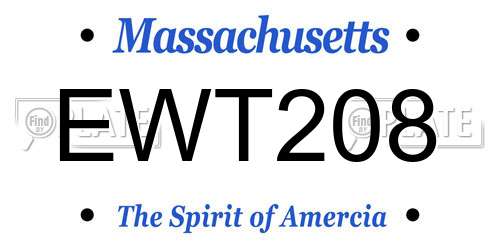 EWT208 Massachusetts License Plate