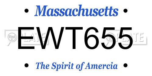 EWT655 Massachusetts License Plate