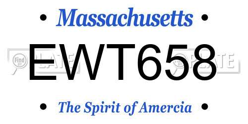 EWT658 Massachusetts License Plate