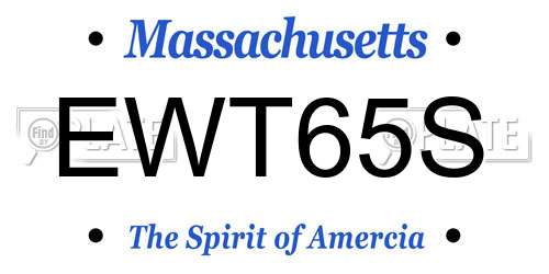 EWT65S Massachusetts License Plate