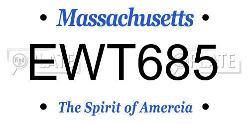 EWT685 Massachusetts License Plate