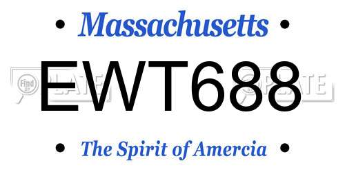 EWT688 Massachusetts License Plate