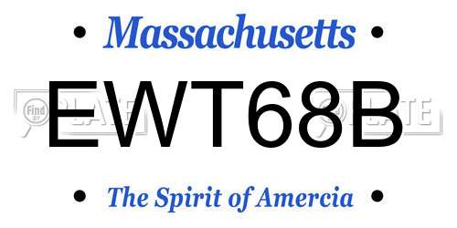EWT68B Massachusetts License Plate