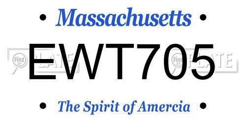 EWT705 Massachusetts License Plate