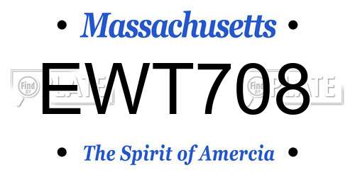 EWT708 Massachusetts License Plate