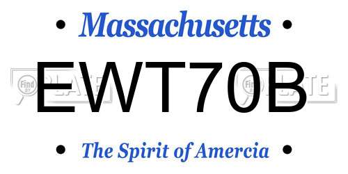 EWT70B Massachusetts License Plate